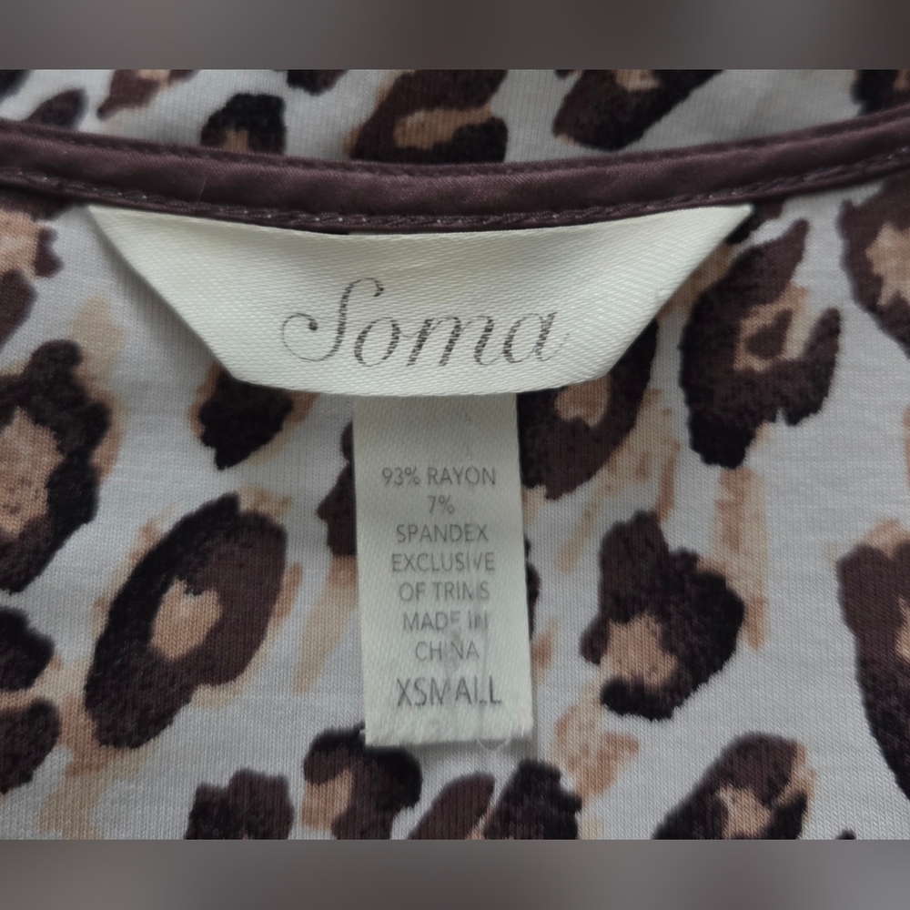Soma Leopard V‑Neck Nightshirt Size XS - Picture 10 of 10